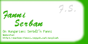 fanni serban business card